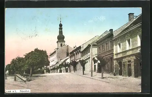 AK Lissa / Lysa, Námesti, Abendstimmung am Markt