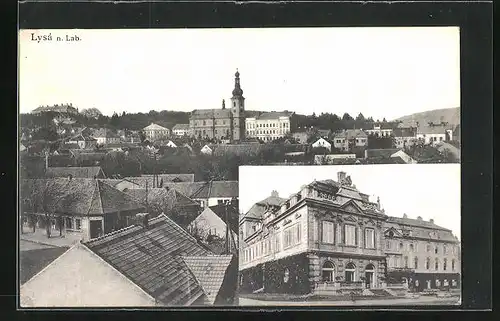 AK Lissa / Lysa, Zámek, Schloss, Teilansicht mit Kirche