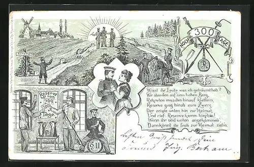 Lithographie Noch 300 Tage der Reserve