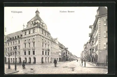 AK Villingen, Kreuzung an der Niederen Strasse