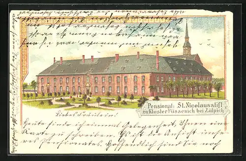 Lithographie Füssenich, Pensionat St. Nicolausstift