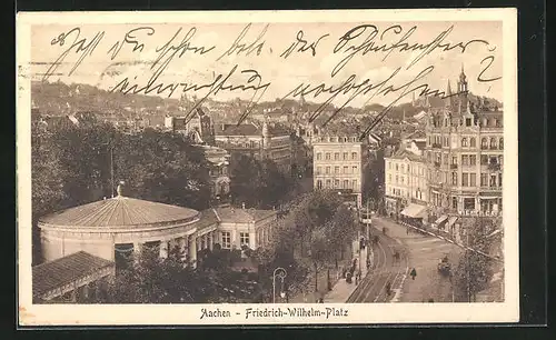 AK Aachen, Friedrich-Wilhelm-Platz aus der Vogelschau