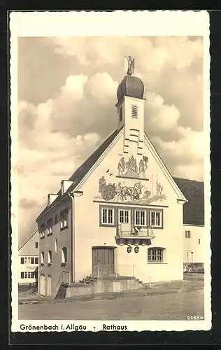 AK Grönenbach /Allgäu, Rathaus mit Malerei