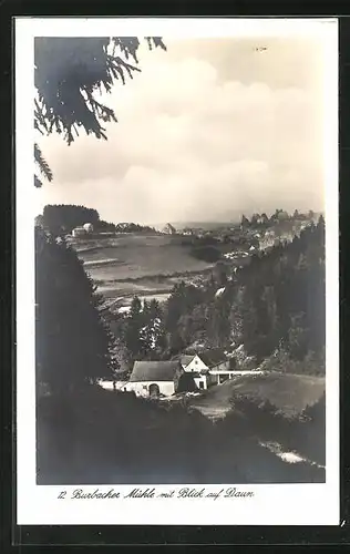 AK Daun, Burbacher Mühle mit Blick in der Nähe vom Ort