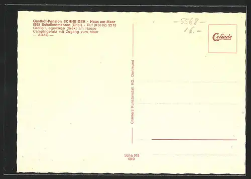 AK Schalkenmehren /Eifel, Gasthof Pension Schneider, Haus am Maar