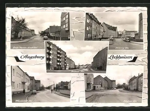 AK Augsburg-Lechhausen, Humbold Strasse, Soldner Strasse, Kolberg Strasse, Ernst-Moritz-Arndt Strasse