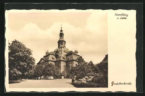 AK Hirschberg, Gnadenkirche mit Parkpartie