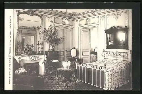 AK Paris, Private Hotel Glatz, 45 Rue de Clichy, One of the Bedrooms