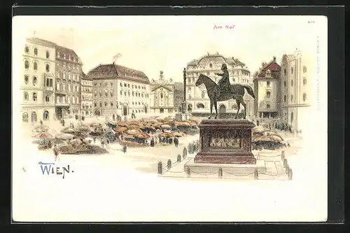 Lithographie Wien, Am Hof, Denkmal