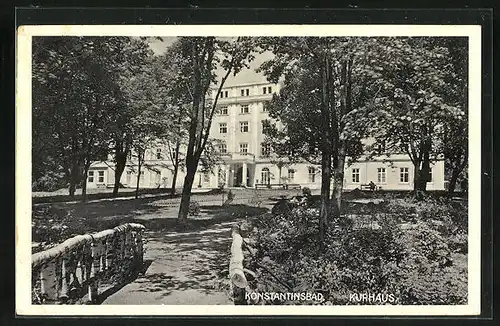 AK Konstantinbad, Kurhaus mit Park