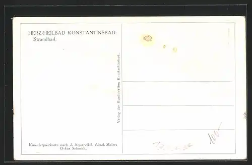 Künstler-AK Konstantinbad, Partie vom Strandbad