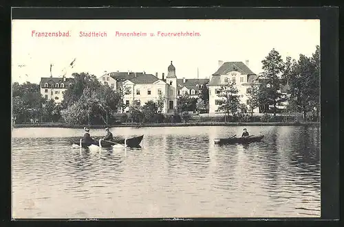 AK Franzensbad, Stadtteich, Annenheim u. Feuerwehrheim