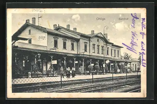 AK Ohligs, Bahnhof von der Gleisseite