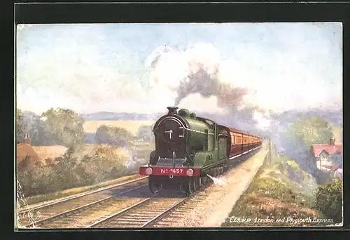 Künstler-AK London and Plymouth Express, englische Eisenbahn
