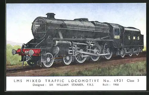 Künstler-AK LMS Mixed Traffic Locomotive No. 4931 Class 5, englische Eisenbahn