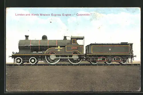 AK London and North Western Express Engine Coronation, englische Eisenbahn
