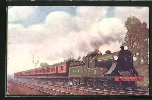 AK London and South Western Railway, Plymouth Express Engine No. 443, englische Eisenbahn