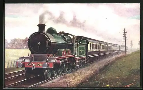 Künstler-AK G.C.Rly. - Manchester Express near Northwood No. 615, englische Eisenbahn