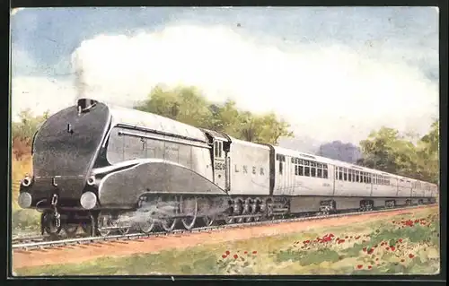 Künstler-AK The Silver Jubilee, L.N.E.R., englische Eisenbahn