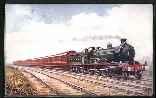 Künstler-AK Corridor Express, Glasgow and South Western Railway, englische Eisenbahn