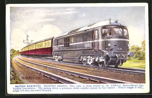 Künstler-AK British Railways, Western Region, englische Eisenbahn