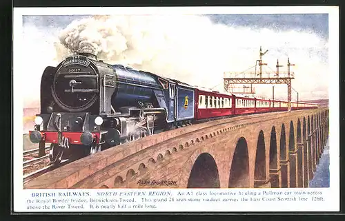 Künstler-AK British Railways, North Eastern Region, englische Eisenbahn