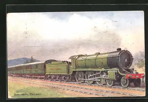 Künstler-AK Southern Railway, London & South Western Section - Plymouth Express, englische Eisenbahn