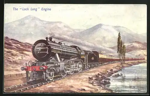 Künstler-AK Englische Eisenbahn Loch Long No. 61993, West Highland Line