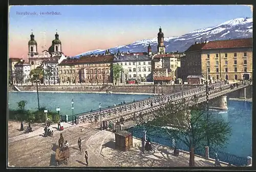 AK Innsbruck, Teilansicht mit Innbrücke