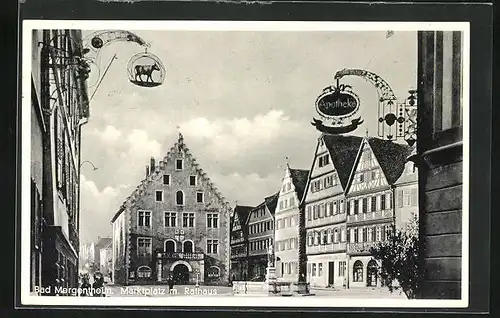 AK Bad Mergentheim, Marktplatz mit Rathaus