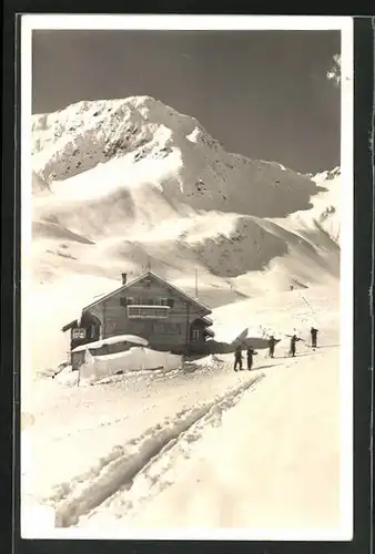 AK Blick zur Schwarzwasserhütte mit Grünhorn