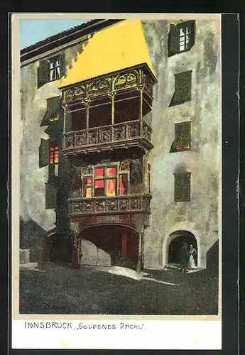Künstler-AK Zeno Diemer: Innsbruck, Goldenes Dachl