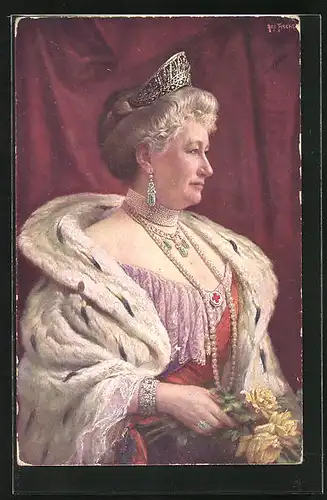 Künstler-AK Kaiserin Auguste Victoria Königin von Preussen, Portrait der gealterten Monarchin