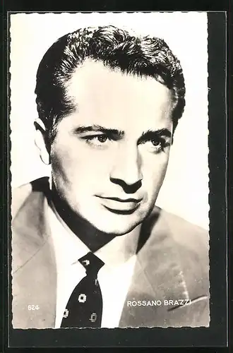 AK Schauspieler Rossano Brazzi elegant im Jackett