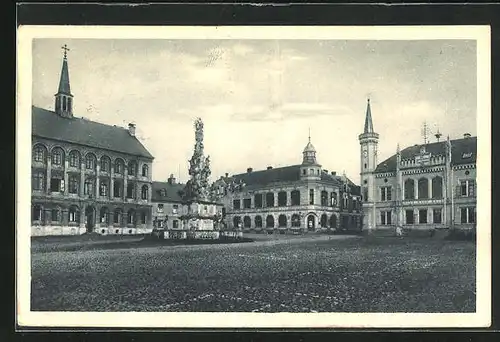 AK Reichstadt, am Marktplatz