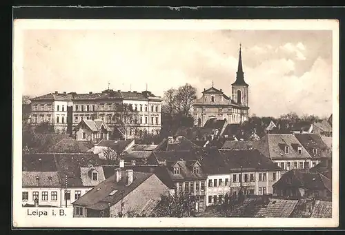 AK Leipa / Ceska Lipa, Teilansicht mit Kirche