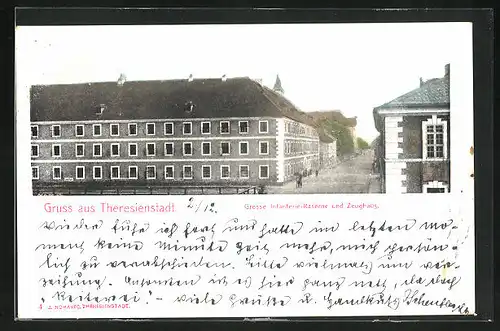 AK Theresienstadt / Terezin, Grosse Infanterie-Kaserne und Zeughaus
