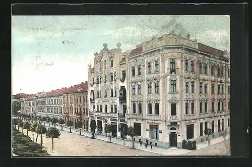 AK Leitmeritz / Litomerice, Elisabethstrasse mit Johannahof