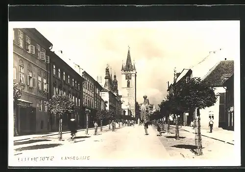 AK Leitmeritz / Litomerice, Blick in die Langegasse