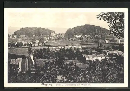 AK Siegburg, Blick vom Michelsberg auf Wolsdorf