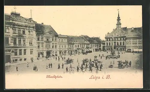 AK Leipa / Ceska Lipa, Blick auf den Marktplatz