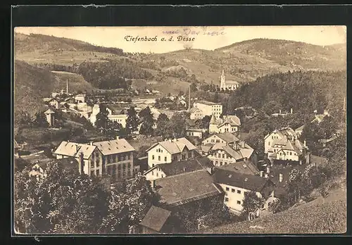 AK Tiefenbach a. d. Desse, Panoramablick vom Berg