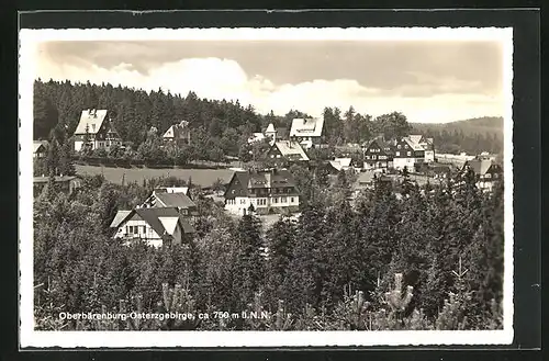 AK Oberbärenburg i. Osterzgeb., Ortsansicht aus der Vogelschau