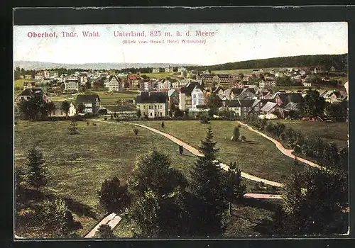 AK Oberhof i. Thür., Blick vom Grand Hotel Wünscher auf das Unterland