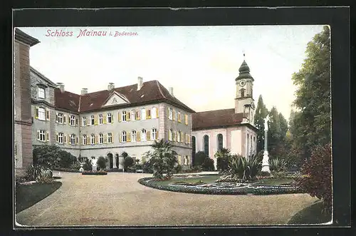 AK Mainau im Bodensee, Partie beim Schloss