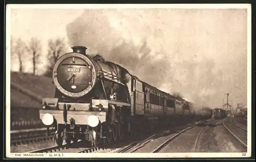AK englische Eisenbahn The Mancunian (L.M.S.), Lokomotive Nr. 6170