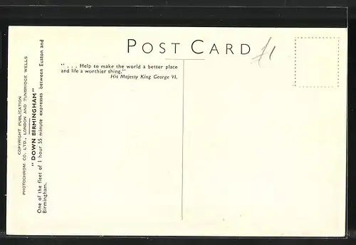 AK Down Birmingham (L.M.S.), englische Eisenbahn