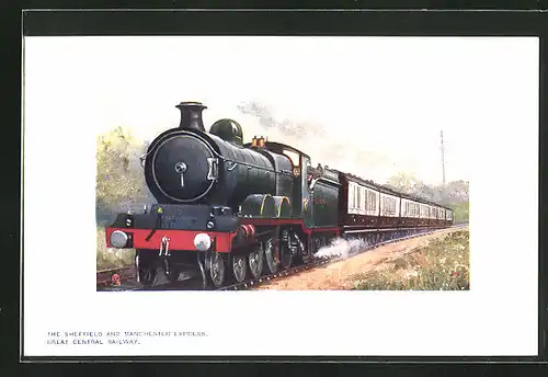 AK The Sheffield and Manchester Express, Great Central Railway, englische Eisenbahn