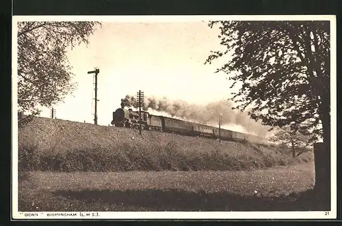 AK Englische Eisenbahn Down Birmingham (L.M.S.)