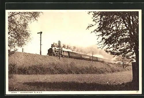 AK Englische Eisenbahn Down Birmingham (L.M.S.)